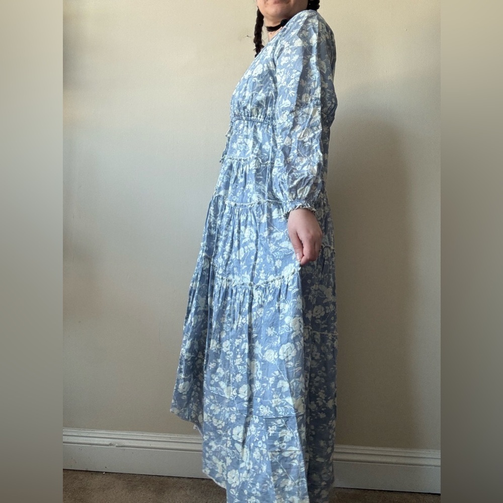 Free People Blue Floral Boho High Low Dress - Picture 3 of 10